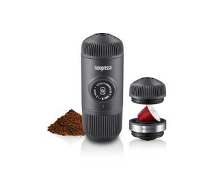 WACACO Nanopresso Portable Espresso Maker Bundled with NS Adapter, Compatible With Ground Coffee &*Nespresso®* Capsule, Travel Coffee Maker, 18 Bar Pressure, Manually Operated, For Camping