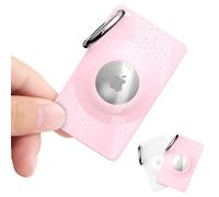 Wacanc 2Pcs Card Case for AirTag with Key Ring, Ultra Thin Credit Card Size Wallet Card Case for AirTag,Soft Silicone AirTag Wallet Case Holder for Purse, Wallet, Hand bag, Backpack (WHITE+PINK)