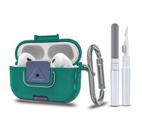 Wacanc for AirPods Pro 2nd/1st Generation Protective Case with Secure Lock Clip,Shockproof Full Protection Phone Stand Design TPU Case with Carabiner&Clean Kit (Pine Green)