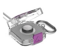 Wacanc Secure Lock Plastic Case Cover Compatible with Oura Ring Gen 4 Charger,Portable Protective Case for Oura Ring Gen 4 Charger with Carabiner, Only Protective Case (Purple)