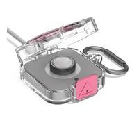 Wacanc Secure Lock Plastic Case Cover Compatible with Oura Ring Gen 4 Charger,Portable Protective Case for Oura Ring Gen 4 Charger with Carabiner, Only Protective Case (Pink)