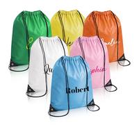 WACAR 1-1000PCS Custom Drawstring Bags Bulk-Personalised Initials Name Backpack for Gym Climb Swimming-Drawstring Bags Pack for Travel Beach Party Club(Multi-Color)