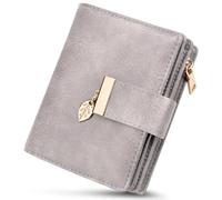 WACCET Ladies Leather Purse, Women's Small Wallet RFID Blocking PU Leather Large Capacity Bifold Ladies Wallet with 14 Card Slots and Zipper Pocket Short Coin Purse for Women