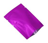 WACCOMT Pack 100 Pieces 10 x 15 cm (3.9 x 5.9 inch) Open Top Mylar Bags Purple Aluminium Foil Mylar Vacuum Heat Seal Food Storage Packing Foil Sample Baggies with Tear Notches