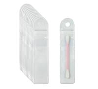 WACCOMT Pack 100pcs Frosted Clear PVC Plastic Bags with Hang Hole Reusable | for Nail Art Tools, Makeup Brushes, Painting Pen, Small Beauty Accessories, Flat Poly Pouch, 2.5x10.5 cm (1x4.1 inch)