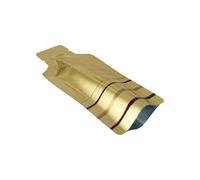 WACCOMT Pack 100pcs Mini Travel Pouches for Toiletries Packing Portable Heat Seal Foil Mylar Bags Travel Toiletry Containers for Liquids Shampoo Lotion Conditioner (Gold, 5x11cm (2x4.3inch))