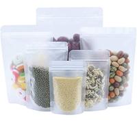 WACCOMT Pack 100pcs Resealable Stand Up Food Pouch 11x18cm (4.3x7.1 inch)