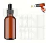 WACCOMT Pack 200pcs PVC Heat Shrink Wrap Band for Essential Oil Bottle Jars | 2.36x2.17inch (60x55mm), Clear Heat Shrink Wrap Film, Perforated Shrink Seal Bands, for Bottles Cans and Tins Lip Gloss Tubes