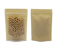 WACCOMT Pack 50pcs Brown Kraft Paper Bags Stand Up Pouch 6.3x9.5 inch