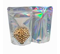 WACCOMT Pack 50pcs Stand Up Pouches Zipper Lock Mylar Bags Resealable Clear Front Aluminum Foil Pouch Food Storage Packaging Bag Heat Seal for Zip Sample Snack Lock 3.94mil Thick (50, 4.7x7.9 inch)