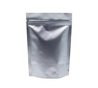 WACCOMT Pack 50x Silver Reusable Pure Aluminium Foil Stand Up Zip Bags, 15 x 22 cm (5.9 x 8.6 inches)