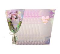 WACCOMT Pack 60pcs Single Rose Flower Sleeve Bouquet Bags Clear Plastic Flower Wrapping Bags for Flowers Floral Wedding Birthday Events Iridescent Gift Cellophane Wrap (17.7x11x3.1 inch)