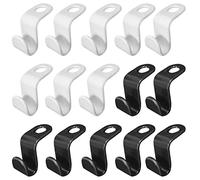 WACH AUF 100 Pcs Clothes Hanger Connector Hooks Plastic Coat Hangers Space Saving Thickened Hanger Connectors for Clothes Closet Wardrobe Storage Organiser （White, Black）