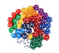 WACH AUF 48 Pieces Polyhedral Dice Set Acrylic Playing Dice 10/20 Sides Polyhedral DND Transparent Play Set for Playing Cards Table Games Role Playing Cards