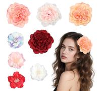 WACH AUF 8 Pieces Flower Hairpins, Flower Hair Clips, Flower Hair Claws, Hair Clips Flowers Claw Clips for Women Floral Hair for Weddings