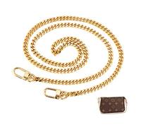 WACH AUF Purse Chain 120cm with Buckles, Gold Bag Chain Strap for DIY Handbags, Crossbody Bag Crafts (Golden)