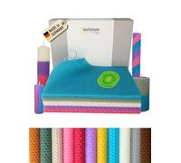 Wachsmann 20 Beeswax Sheets from Germany, Colourful Set "Farbenzauber", Wax Plates 20 x 15 cm, Make Beeswax Candles Yourself, Candle Wax