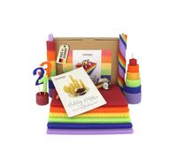 Wachsmann Rainbow Creative Kit, 100% German Beeswax - 18 Coloured Plates (20 × 15 cm) with Hemp Wick - DIY Kit for Kids & Adults, Beeswax Candles