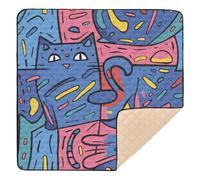 Wacky Kitten Large Sturdy Baby Activity Play Mat for Floor Non-Toxic Activity Gym Mat for Baby Kids Toddlers Infants, 50'' x 50''