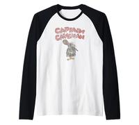 Wacky Races Captain Caveman on Grey Raglan Baseball Tee