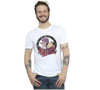 Wacky Races Men's Dastardly & Mutley Circle T-Shirt in White | Size: 3XL Wacky Races White 3XL