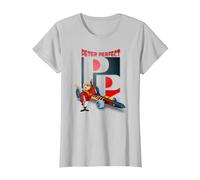 Wacky Races Peter Perfect with Large Initials T-Shirt, Women, Silver Grey, X-Small