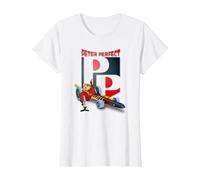 Wacky Races Peter Perfect with Large Initials T-Shirt, Women, White, Large