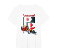 Wacky Races Peter Perfect with Large Initials T-Shirt, Women's Plus, White, 4X