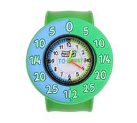 Wacky Watch - Kids Time Teaching Slap Watch | Easy-to-Read Dial, Color Coded “to & Past” Learning Design, Silicone Strap, Green and Blue