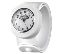 Wacky Watches White Colour Popwatch Slapwatch Fast Fit Kids Childrens Silicone Watch Band Learn to Tell The Time Unisex Instant Fit Any Size