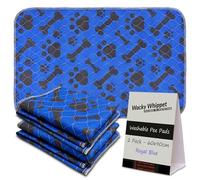WACKY WHIPPET - Reusable puppy pee pads, 2 Pack, 60x90cm, Washable dog mats, Waterproof and absorbent toilet training pads for crates, home, cars, whelping, large, medium and small dogs
