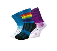 WackySox 3 for 2 Pairs Blue Rainbow Calf Length Socks for Men and Women - Walking, Sports, Fitness, Gym, Cycling, Running Socks