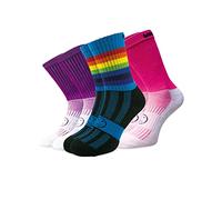 WackySox 3 for 2 Pairs Pink Rainbow Calf Length Socks for Men and Women - Walking, Sports, Fitness, Gym, Cycling, Running Socks