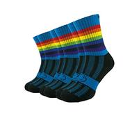 WackySox 3 for 2 Pairs Rainbow Calf Length Socks for Men and Women - Walking, Sports, Fitness, Gym, Cycling, Running Socks
