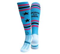 WackySox Born To Ride Knee Length Sports Socks, Equestrian Socks, Horse Riding Socks