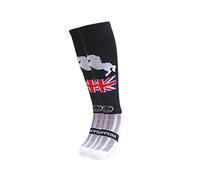 WackySox GB Horse Black Knee Length Sports Socks, Equestrian Socks, Horse Riding Socks