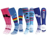 WackySox - Jump for Joy Equestrian Sports Socks, Men and Women Horse Riding Socks, Thermal Padded Long Socks for Riding, Hockey & Football Socks, 4 Pairs for the Price of 3 Pairs