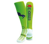 WackySox - Love Horses Lime Green Equestrian Sports Socks, Men and Women Horse Riding Socks, Thermal Padded Long Socks for Riding, Sports Socks, Running Socks, Hockey and Football Socks
