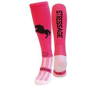 WackySox - Pink Stressage Equestrian Sports Socks, Men and Women Horse Riding Socks, Thermal Padded Long Socks for Riding, Warm Ladies Socks, Ideal Horse Riding Gifts
