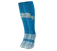 WackySox Stressage Diva Blue and Silver Knee Length Sports Socks, Equestrian Socks, Horse Riding Socks