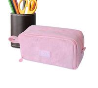 Wacmxx Big Pencil Case,Corduroy Multi-Compartment - Pen Case Stationery Storage Organizer,for Stationery Pen Marker Eraser Makeup Students Teachers Home Office School