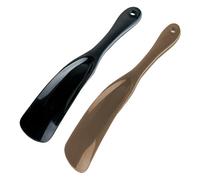 Wacnune 2 Pack Plastic Shoe Horns - Extra Long Shoe Horn for Men, Women, Kids & Seniors - Smooth Shoe Helper for Easy Wear-(Brown+Black)
