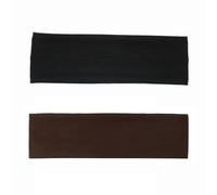 Wacnune 2 Pcs Wide 7cm Headband, Black+Brown | Plain Elastic, Suitable for Makeup, Yoga, Running, Gym Exercise
