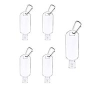 Wacnune 5 Pcs 50ml Refillable Bottles Travel Containers Empty Plastic Bottles with Hook Carabiner Belt Clip