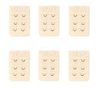 Wacnune 6Pcs Bra Extender Set of 2 Hooks Soft and Comfortable Women Bra Extensions(Beige)
