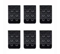 Wacnune 6Pcs Bra Extender Set of 2 Hooks Soft and Comfortable Women Bra Extensions(Black)