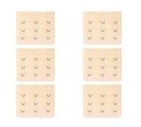 Wacnune 6Pcs Bra Extender Set of 3 Hooks Soft and Comfortable Women Bra Extensions (Beige)