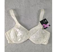 Wacoal Awareness Bra UK 34C Ivory Full Cup Lace Underwire Adjustable Non Padded