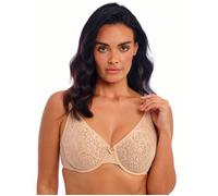 Wacoal Women's Halo Lace Unlined Convertible Underwire Bra Molded, Opaque, Natural Nude, 30D