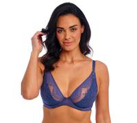 Wacoal Sensu Lace Underwired Plunge Bra - Dark Azure - 34D